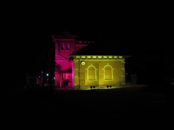 Illumination historisches Bahnhofsgebäude Friedland