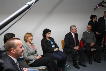 Bundespräsident Joachim Gauck zu Besuch im Grenzdurchgangslager Friedland